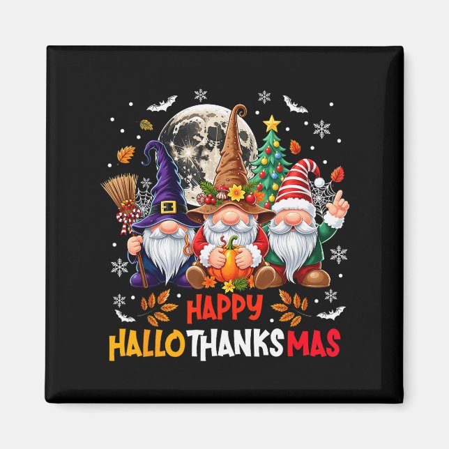 Gnome Hallothanksmas Halloween Thanksgiving Christ Magnet (Framsidan)