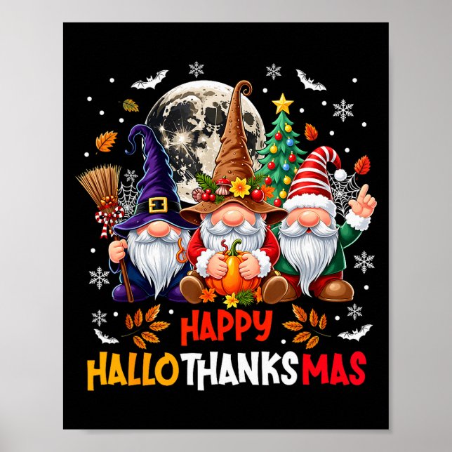 Gnome Hallothanksmas Halloween Thanksgiving Christ Poster (Framsidan)
