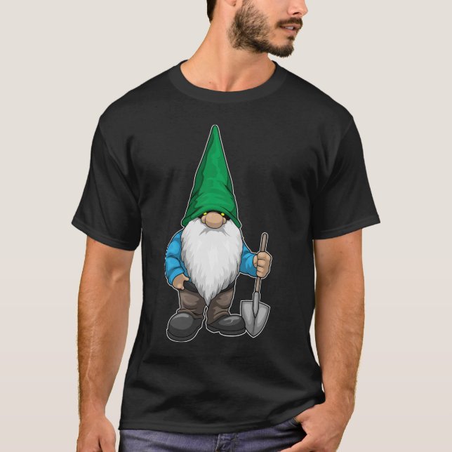 Gnome Halloween Shovel T Shirt (Framsida)