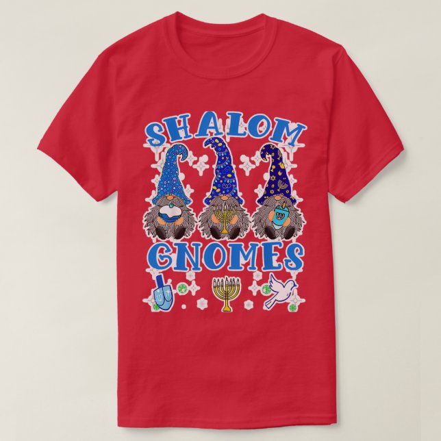 Gnome Hanukkah Funny Jewish Shalom (2)  T Shirt (Design framsida)