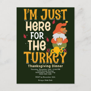 Gnome här för Turkiets Thanksgiving Middag Vykort