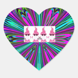 gnome hjärtformat klistermärke