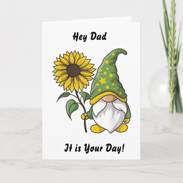 GNOME HUMOR FÖR "PAPPA" PÅ DITT BIRDAGKORT KORT (Framsida)