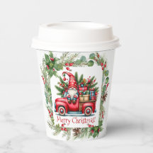 Gnome i Red Lastbil med gåvor