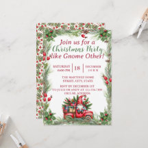 Gnome i Vintage Red Lastbil jul Party