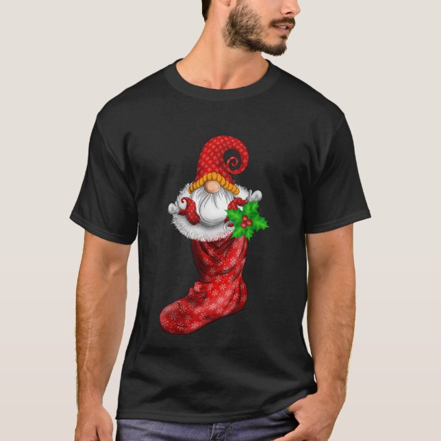 Gnome in jul Sock Funny Pajamas Family Gnome T Shirt (Framsida)