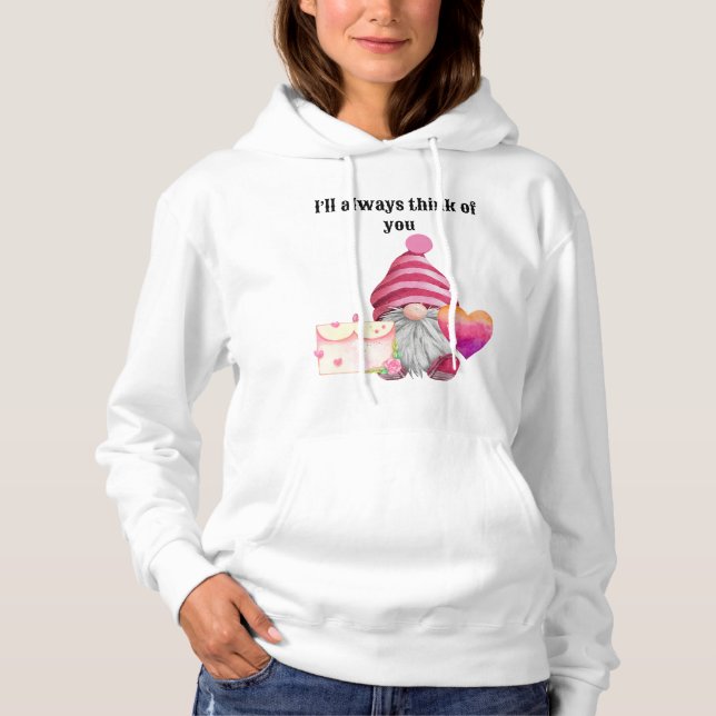 Gnome in love with rainbow heart t shirt (Framsida)