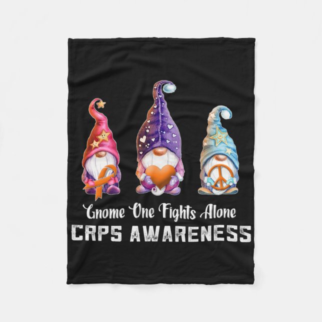 Gnome Ingen bekämpar RSD Crps Awareness Ensam Crps Fleecefilt (Framsidan)