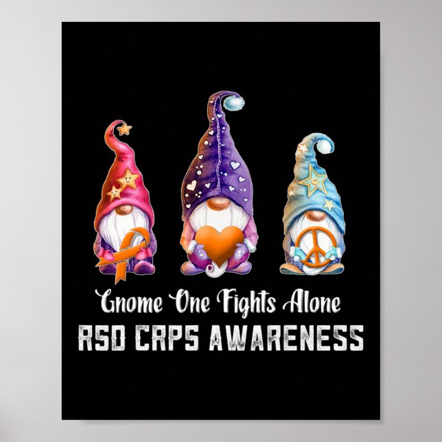 Gnome Ingen bekämpar RSD CRPS Awareness Ensam RSD  Poster (Framsidan)