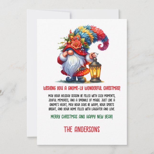 Gnome Inspired Christmas Cards Julkort (Framsida)