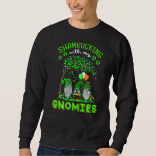 Gnome Irish Shamrocking with My Gnomies St Patrick Lång Ärmad Tröja