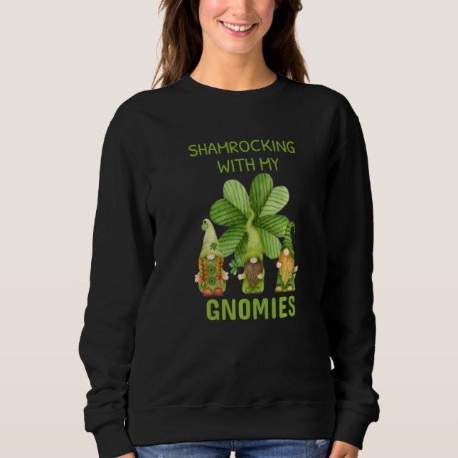 Gnome Irish Shamrocking with My Gnomies St Patrick T Shirt (Framsida)
