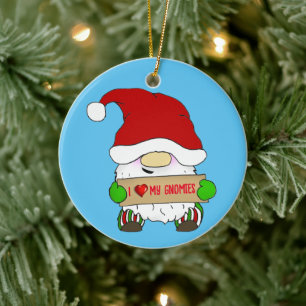Gnome jul julgransprydnad keramik