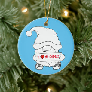 Gnome jul julgransprydnad keramik