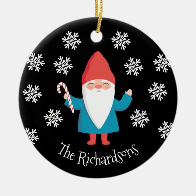 Gnome jul julgransprydnad keramik (Framsidan)