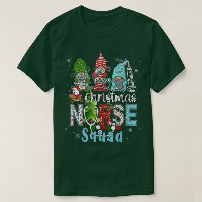 Gnome jul Nurse Squad Ugly Sweater Gnome Mer T Shirt (Design framsida)