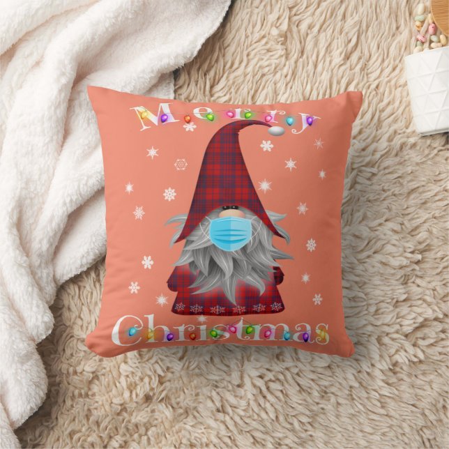 Gnome jul Pajamas Ansikte Mask - Garden Gnome Kudde (Filt)