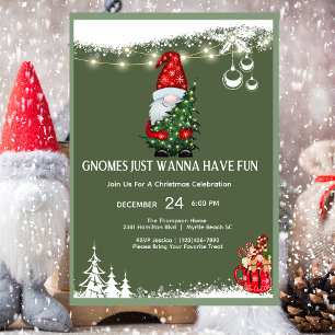 Gnome jul Party Inbjudningar