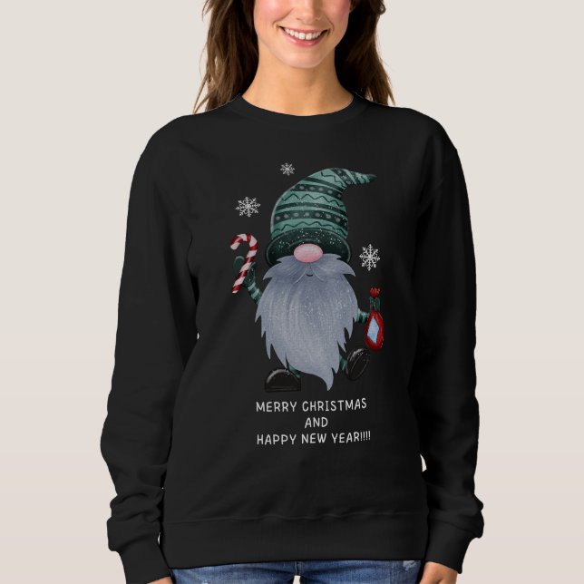 Gnome-julens Novelty blk Sweatshirt T Shirt (Framsida)