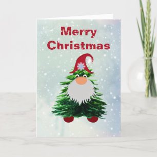 Gnome Julgran, God jul Helgkort
