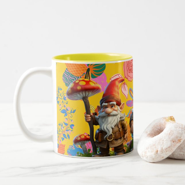 GNOME julmugg, för Gnome-älskare, Kaffe Två-Tonad Mugg (Med munk)