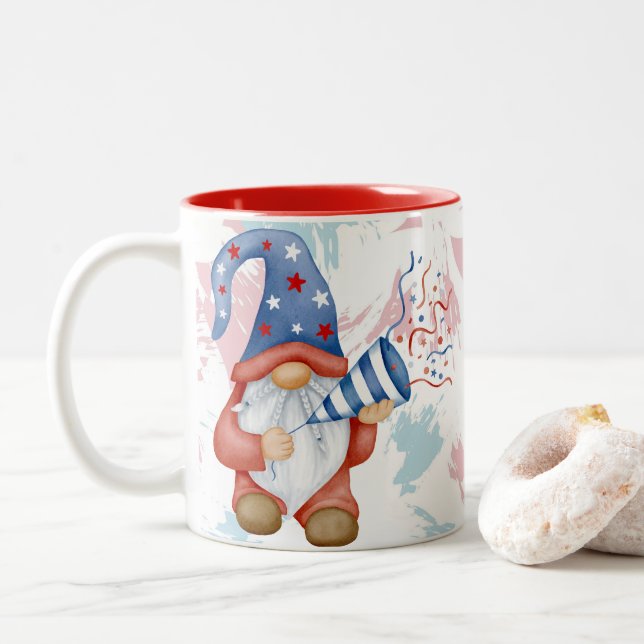 GNOME julmugg, för Gnome-älskare, Kaffe Två-Tonad Mugg (Med munk)
