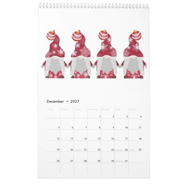 Gnome Kalender (Dec 2027)