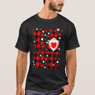 Gnome Kärlek Holding Heart Buffalo Play Lycklig Va T Shirt