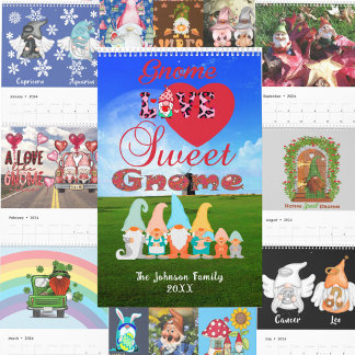 Gnome Kärlek Sweet Gnome Family Namn-Helgdagar Kalender