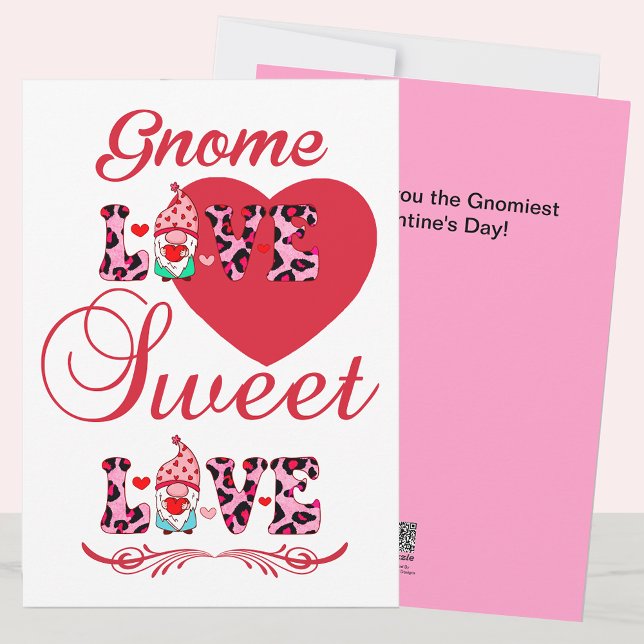 Gnome Kärlek Sweet Kärlek Valentineser Julkort (Gnome Love Sweet Love Valentines Holiday Card)