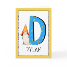 Gnome Kids Brev D Namn och Birthday Hälsning