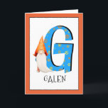 Gnome Kids Brev G Namn och Birthday Hälsning Kort<br><div class="desc">Om du vill ändra färg i gräns klickar du på "anpassa". När du lägger till namn och åldern på en födelsedagsflicka eller pojke till vårt gnommonogramkort, skapar du en engångsföreteelse, speciellt tillverkad barnfödelsedag hälsning. Att sitta bredvid det stora blå brev med gult- och orange stjärnor och spiral är en av...</div>