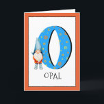 Gnome Kids Brev O Namn och Birthday Hälsning Kort<br><div class="desc">Om du vill ändra färg i gräns klickar du på "anpassa". När du lägger till namn och åldern på en födelsedagsflicka eller pojke till vårt gnommonogramkort, skapar du en engångsföreteelse, speciellt tillverkad barnfödelsedag hälsning. Att sitta bredvid det stora blå brev med gult- och orange stjärnor och spiral är en av...</div>