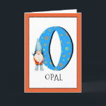 Gnome Kids Brev O Namn och Birthday Hälsning Kort<br><div class="desc">Om du vill ändra färg i gräns klickar du på "anpassa". När du lägger till namn och åldern på en födelsedagsflicka eller pojke till vårt gnommonogramkort, skapar du en engångsföreteelse, speciellt tillverkad barnfödelsedag hälsning. Att sitta bredvid det stora blå brev med gult- och orange stjärnor och spiral är en av...</div>
