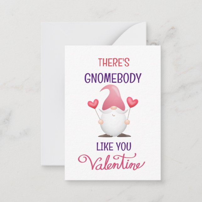 Gnome Kids Valentineser Anteckningskort (Framsida)