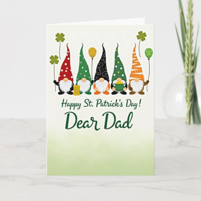 Gnome Kraft Paper Look St Patricks Card Kort (Framsida)