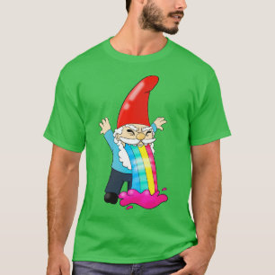 Gnome kräkningar uppåt Regnbåge Funny T Shirt