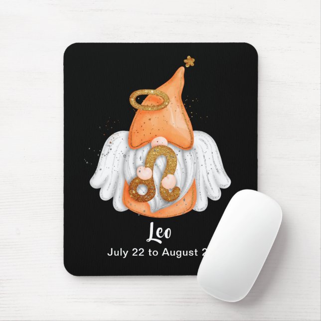 Gnome Leo Astrology Sign Angel Mouse Pad Musmatta (Med mus)