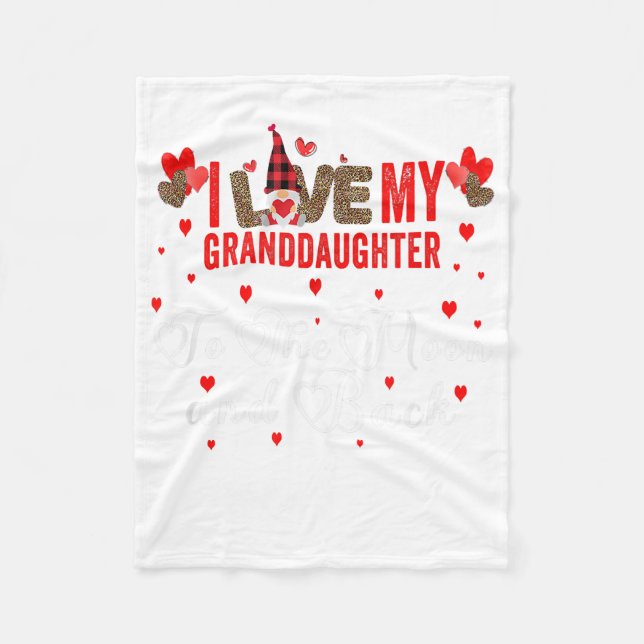 Gnome Leopard Valentines day Kärlek Min mordotter Fleecefilt (Framsidan)