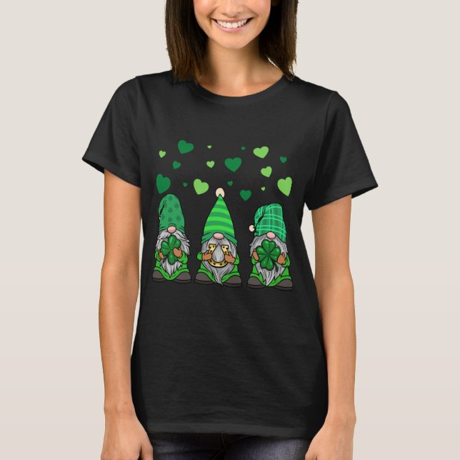 Gnome Leprechaun Gröna Gnomes Tomte St. Patrick's  T Shirt (Framsida)