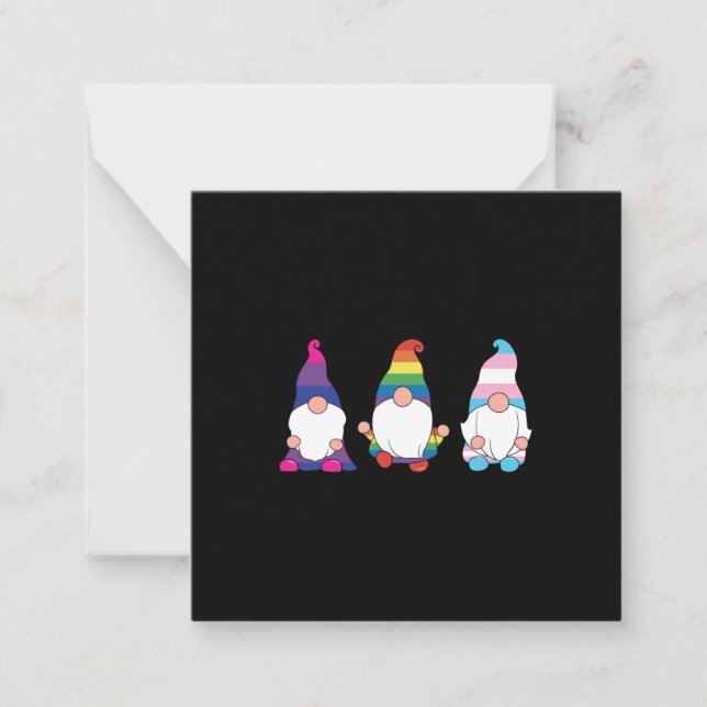 Gnome LGBTQ Bisexual Transsexual Ally Anteckningskort (Framsida)