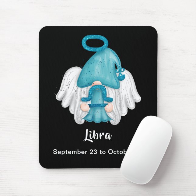 Gnome Libra Astrology Sign Angel Mouse Pad Musmatta (Med mus)