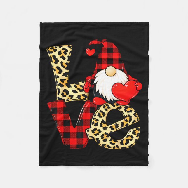 Gnome Love Valentine Gnomes Valentines Day Men Wom Fleecefilt (Framsidan)