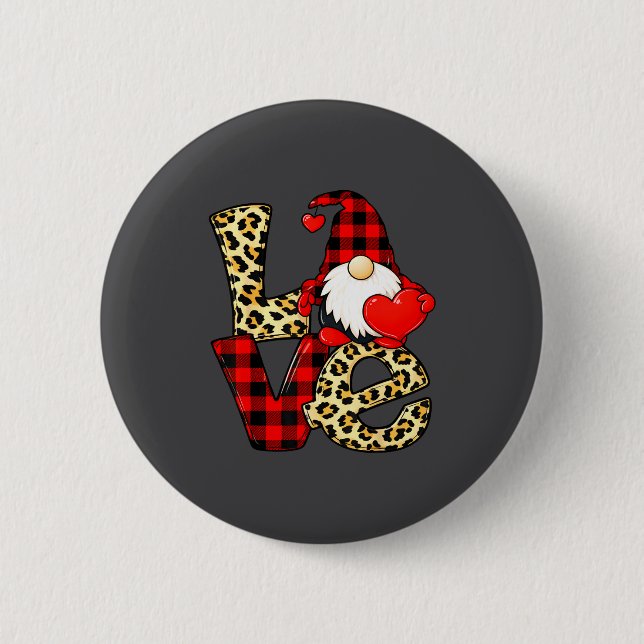 Gnome Love Valentine Gnomes Valentines Day Men Wom Knapp (Framsida)