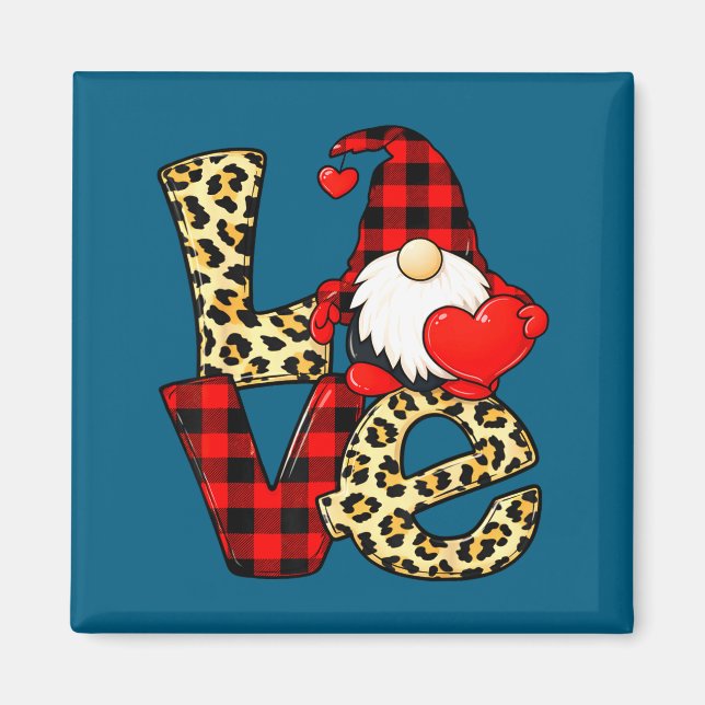 Gnome Love Valentine Gnomes Valentines Day Men Wom Magnet (Framsidan)