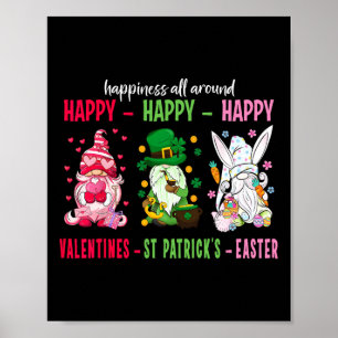 Gnome Lycklig Valentine St Patrick Påsk Happiness Poster