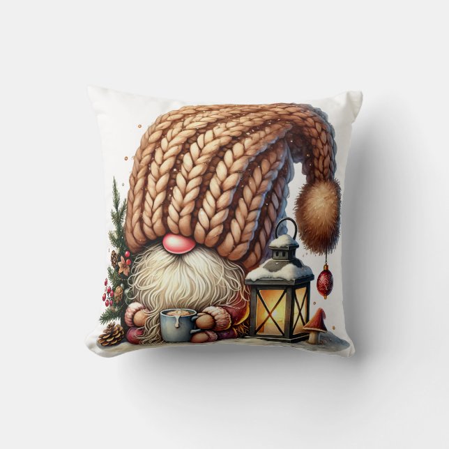 Gnome Made Eggnog Throw Pillow Kudde (Framsida)