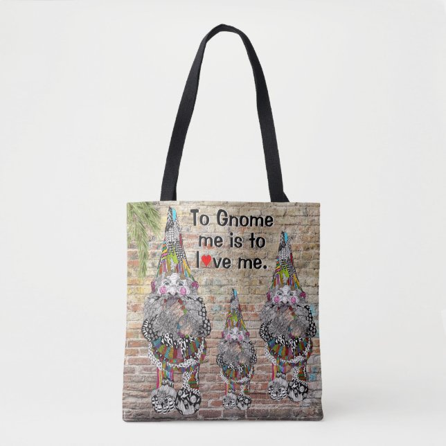Gnome Me är till Kärlek Me Gnome Tote Bag Tygkasse (Framsida)