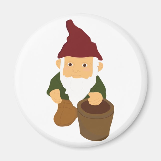 Gnome med Bucket Magnet (Framsidan)
