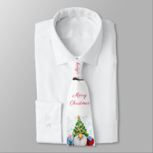 Gnome med Julgran Hat och Gift Neck Tie Slips